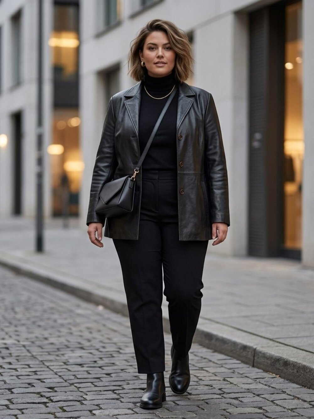 Preswick Moore Soft Leather Jacket 1X Vintage Black Soft Minimalist Outerwear